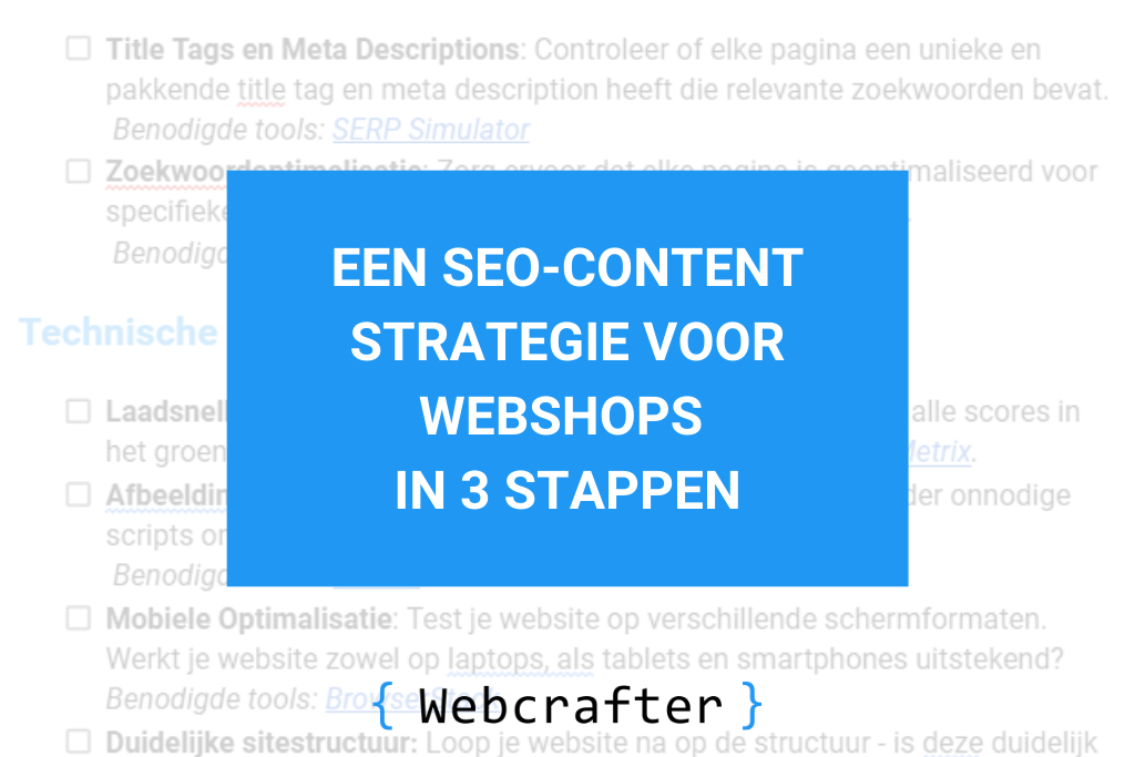 seo content strategie webshops