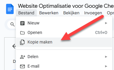 kopie maken van google docs checklist