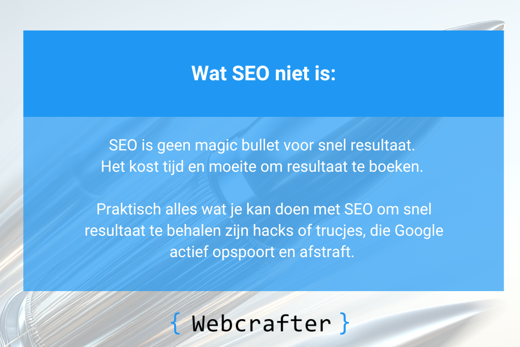 eenmalige seo als magic bullet